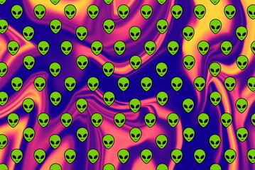 Alien head trippy Psychedelic aliens liquid marble fluid abstract art background design. Trendy ufo purple liquid marble style. Ideal for web, advertisement, prints, wallpapers.