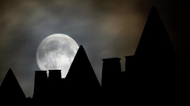 Meroe: Pyramids of  Kush kingdoms, Time Lapse by Night with Full Moon, Sudan