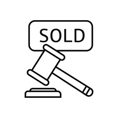 Auction icon vector. bargaining illustration sign. sold symbol or logo.