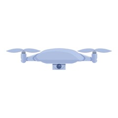 Flying drone icon cartoon vector. Aerial camera. Control video