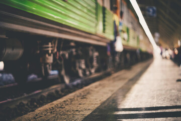 Obraz premium blurry picture in train station.