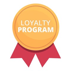 Emblem loyalty program icon cartoon vector. Customer card. Online discount