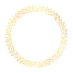 gold round vector frame - circle banner on white background	