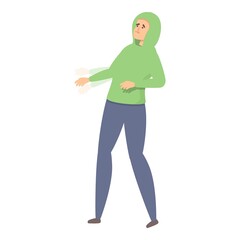 Man self defense icon cartoon vector. Martial people. Assault attack