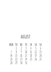 Calendar 2023 Format A4 on white background 