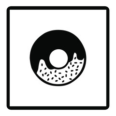 Donuts vector icon. Donut icon image in square. Vector concept illustration for design. Isolated on White Background.