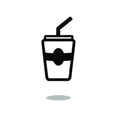Obraz premium Cup with drinking straw icon. minimal line web icon. Drink vector illustration 