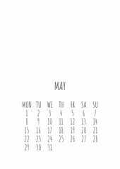 Calendar 2023 Format A4 on white background 