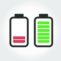 Battery loaded and unloaded icon
