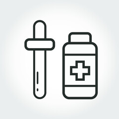 Obraz premium Medicine bottle and dropper