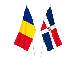 Romania and Dominican Republic flags