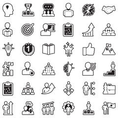 Personal Growth Icons. Line With Fill Design. Vector Illustration.