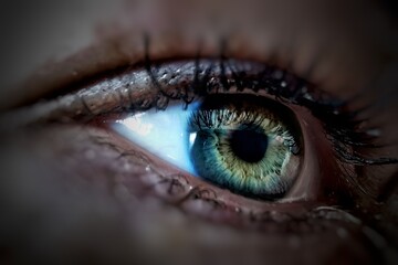 close up of a eye