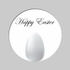 The effect of a cut-out postcard. Happy Easter wishes. Postcard.