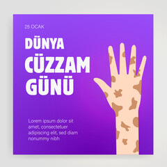 Fototapeta premium Dünya Cüzzam Günü Translation: world leprosy day 25 january. World Leprosy Day Symbol for Social Media Template Banner