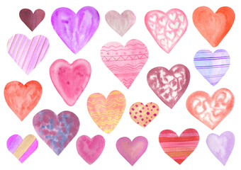 background with pink watercolor hearts