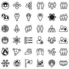 Population Icons. Line With Fill Design. Vector Illustration.