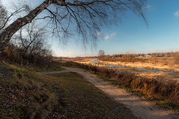 the road near the river