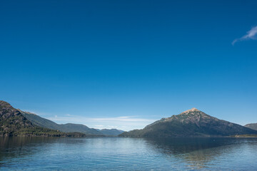 Mountains and clouds landscape beatiful place Patagonia Argentina aerial view forest mountain lake river geography valley forest scenic nature	
