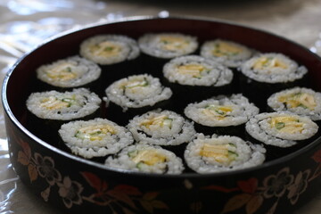 sushi rolls on a plate