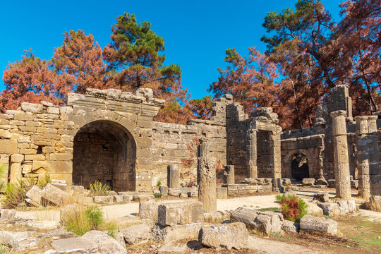 The fine Greco-Roman remains of the town of Seleucia (also known as Seleukia) in the vicinity of resort city of Side.