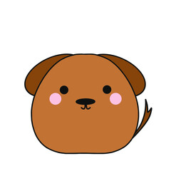 Dog. Hand drawn flat cartoon vector illustration isolated on white background