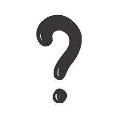 Question mark symbol. Hand drawn doodle sketch style. Drawing line simple black question icon. Isolated vector illustration.