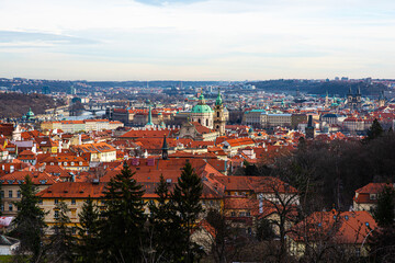 Fototapeta premium Scenic view historical center of Prague, old town buildings and landmark , Prague, Czech Republic.
