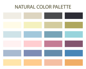 Fototapeta premium Creative vector illustration of natural tone color palette set isolated on white background. Art design.Shape in natural color palette