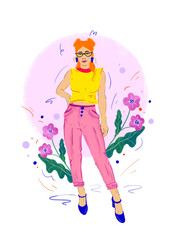 girl with flowers