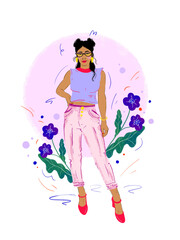 girl with flowers