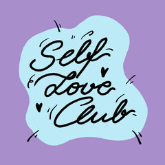self love club lettering
