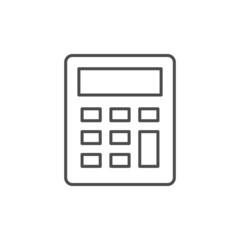 Calculator line icon or calculation symbol