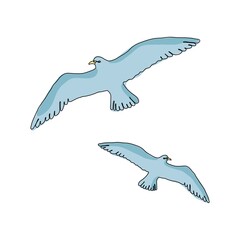 Birds. Abstract one continuous line drawing isolated on white background. Beautiful hand drawn design vector illustration for posters, wall art, tote bag, mobile case, t-shirt print