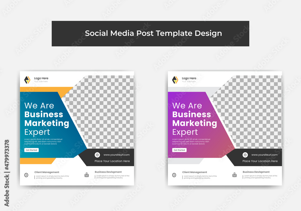 Wall mural we are digital marketing expert social media post template design vector