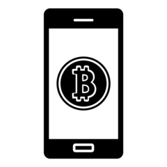 Bitcoin Flat Icon Isolated On White Background