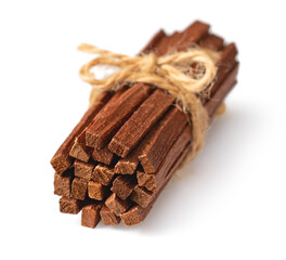sandalwood sticks isolated on white background