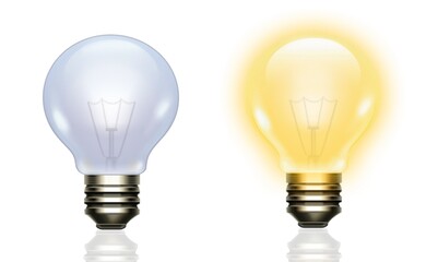 Classic light bulb. Turn on and turn off of light bulb, innovation, save energy