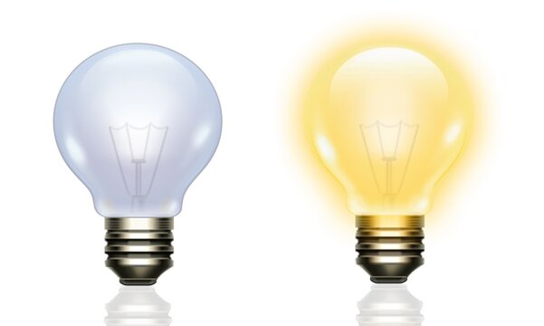 Classic Light Bulb. Turn On And Turn Off Of Light Bulb, Innovation, Save Energy