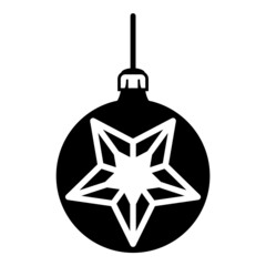 Fototapeta premium Christmas Tree Decoration Flat Icon Isolated On White Background