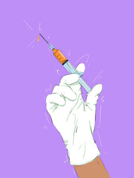 hand with syringe