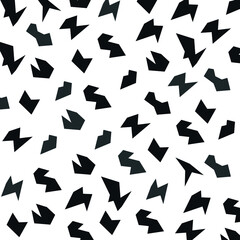 abstract shapes seamless pattern black and white background suitable for cloth printing