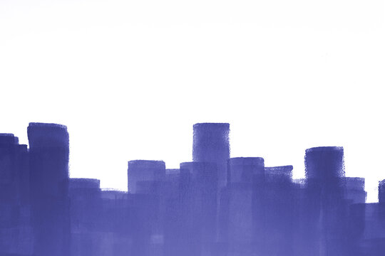 Isolated strips of lilac paint.