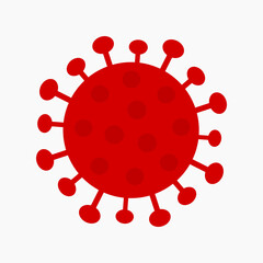Coronavirus red symbol icon isolated.