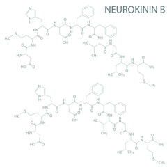 Neurokinin B molecular skeletal chemical formula.