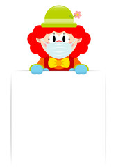 Rothaariger Clown Hält Schild