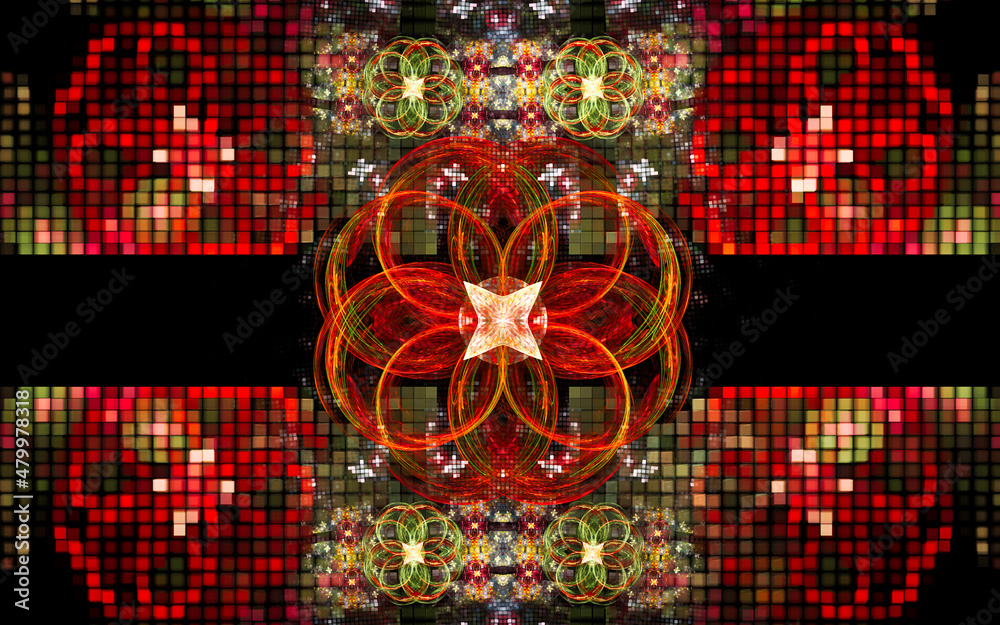 Aufkleber digital illustration abstract image generated fractal background image wallpaper pattern of various 