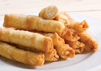 Turkish food. For advertisement works prepared with Turkish pastry still life. (sigara böreği)