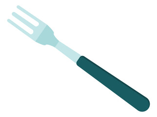 Fork icon. Metal shiny tool in cartoon style