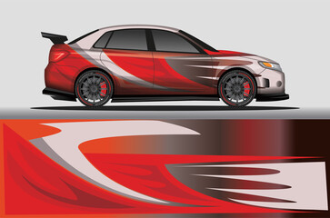 Naklejka premium Car livery wrap decal, rally race style vector illustration abstract background